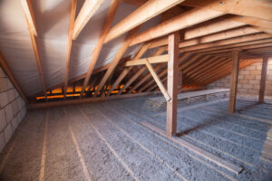 Ecowool,Insulation,Is,Poured,In,The,Attic.,Eco-freandly,Clean